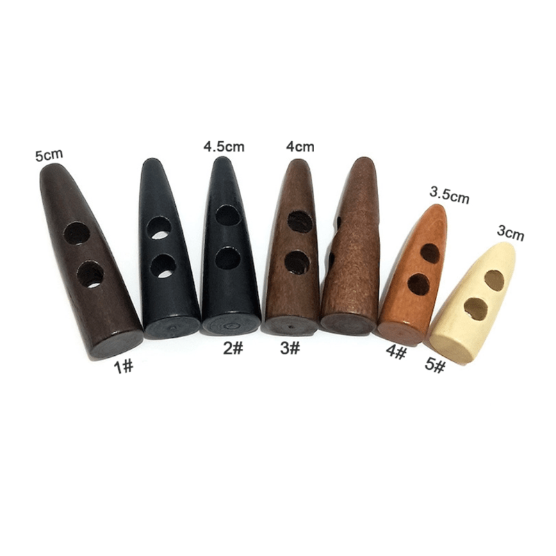 Horn wooden button