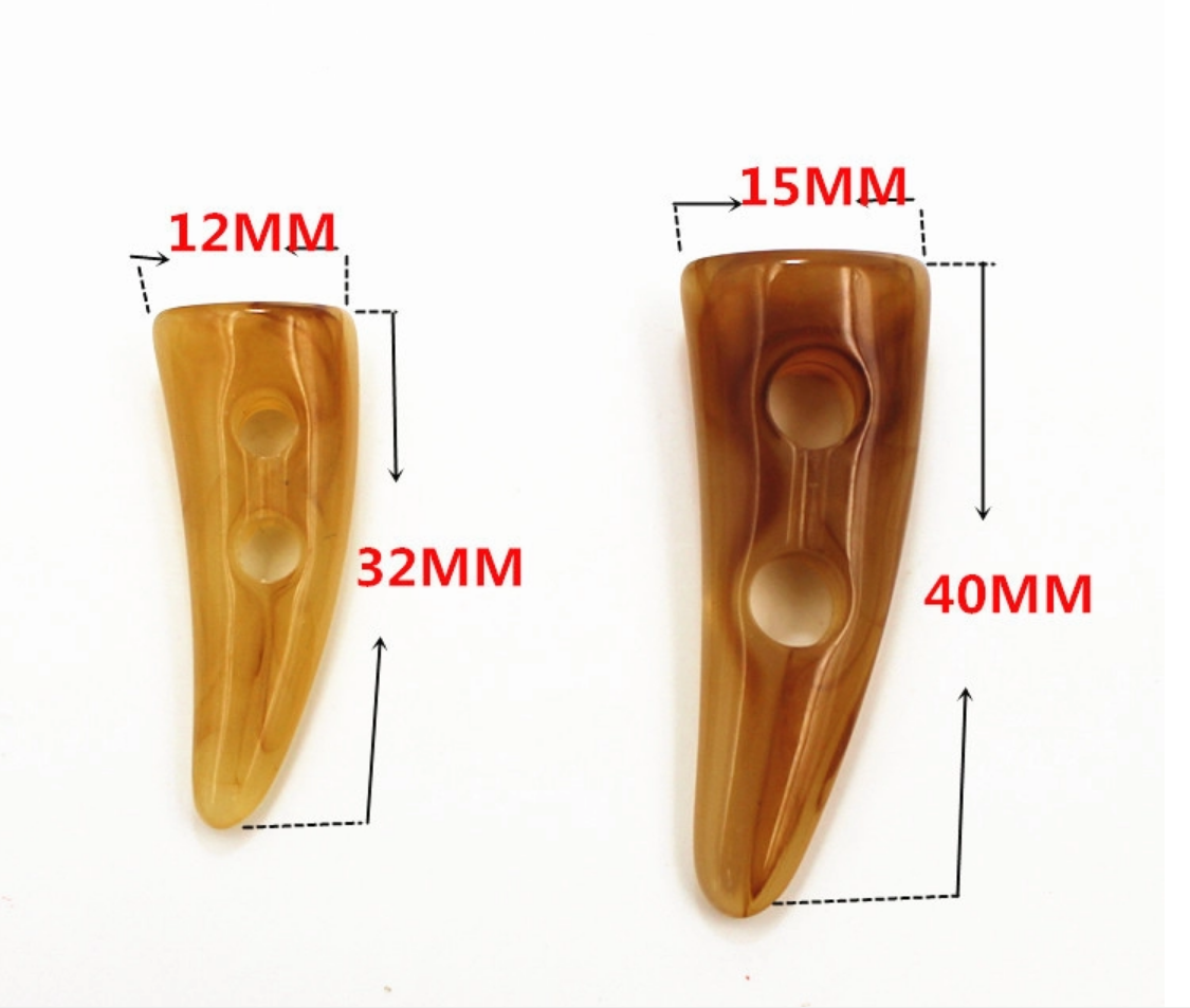 Horn resin button
